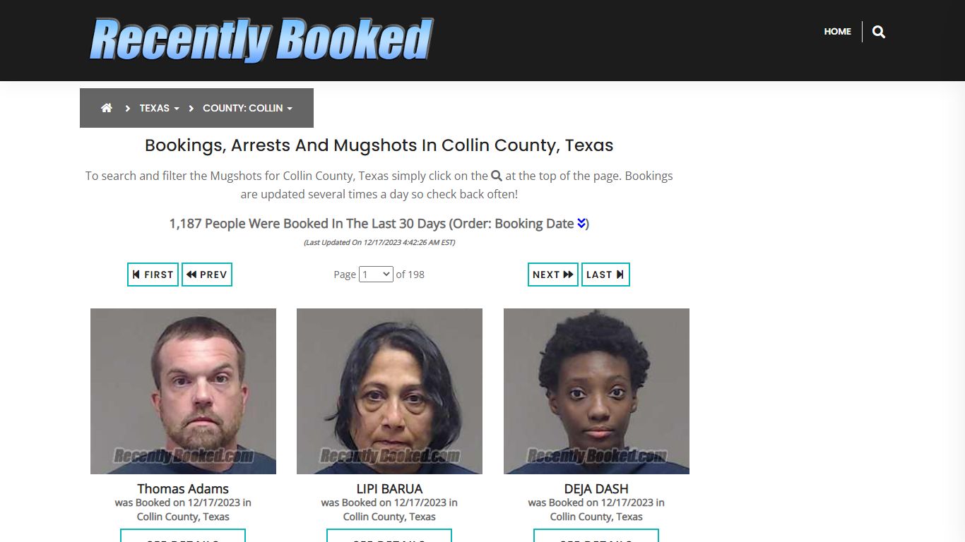 Recent bookings, Arrests, Mugshots in Collin County, Texas